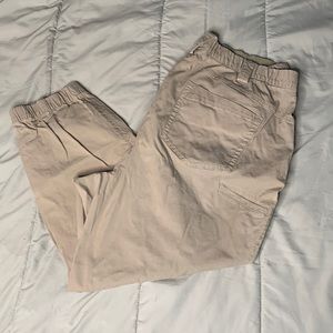 Plus size ankle pants with elastic leg hem